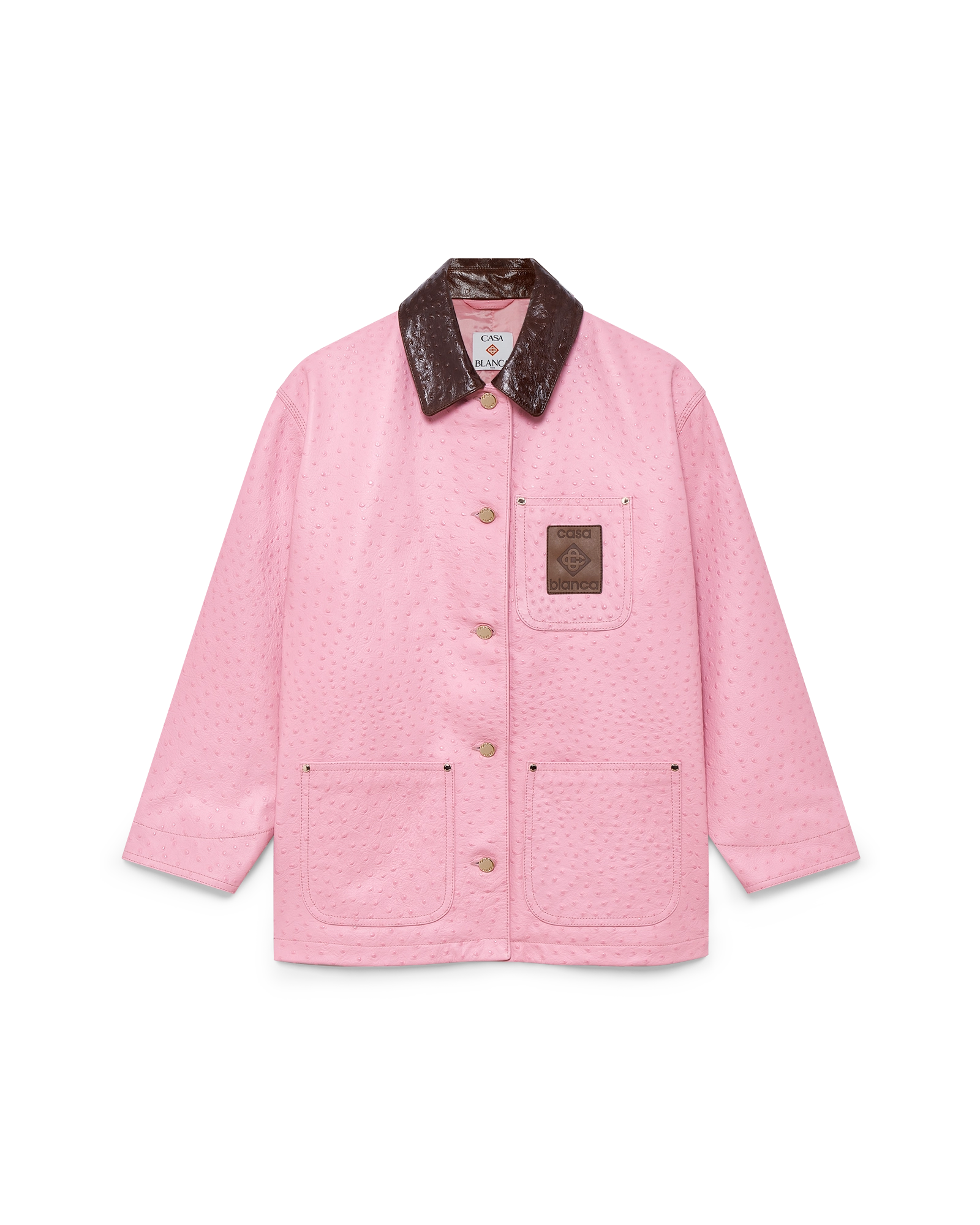 Embossed Leather Workwear Coat