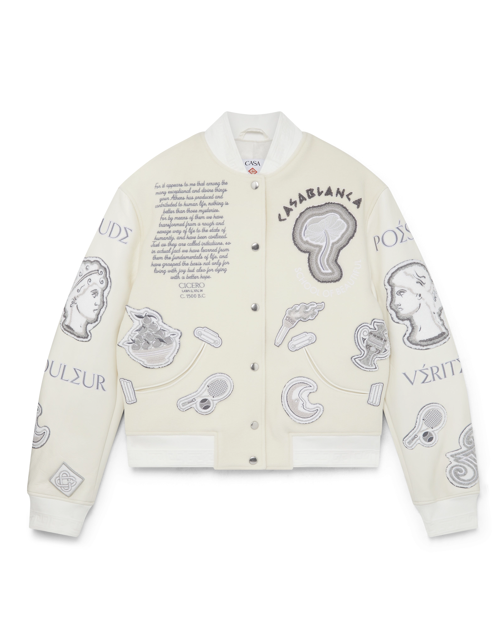 Chenille Patchwork Bomber Jacket