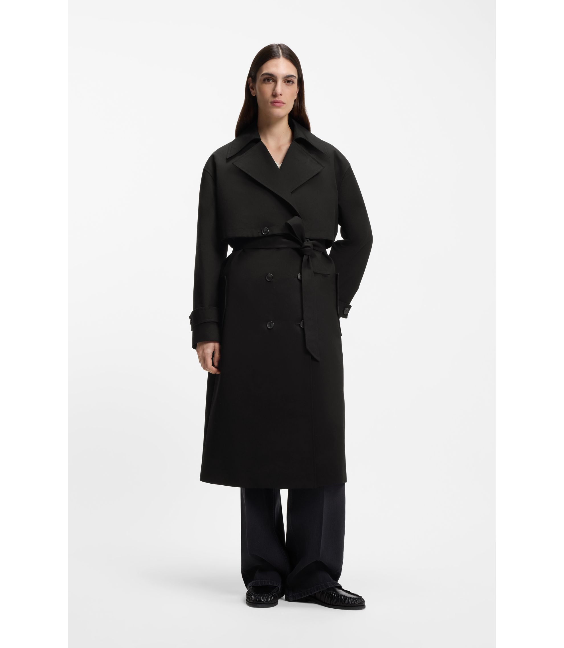 2-in-1-Trenchcoat aus elastischer Baumwolle