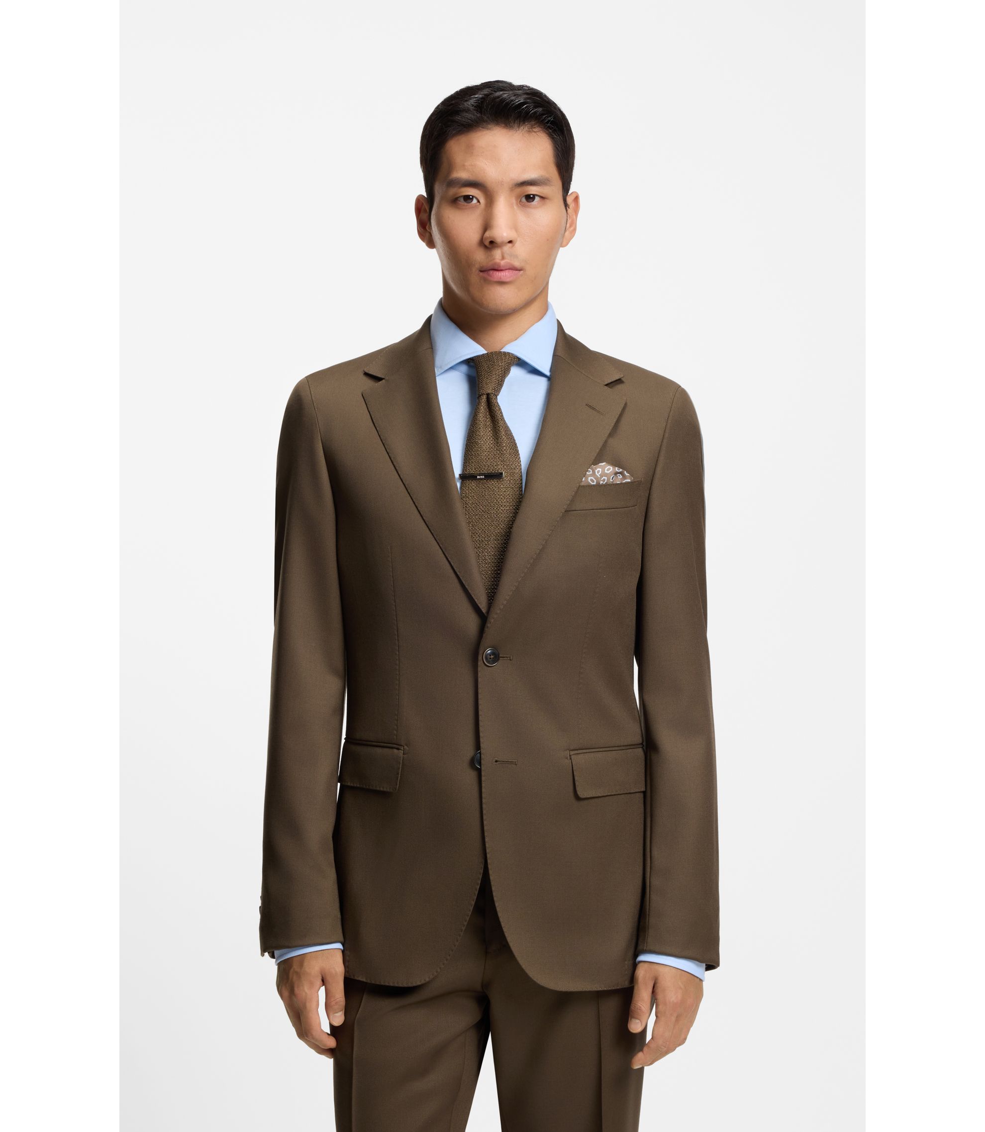 Regular-Fit Sakko aus Schurwoll-Mix mit strukturierter Wolle