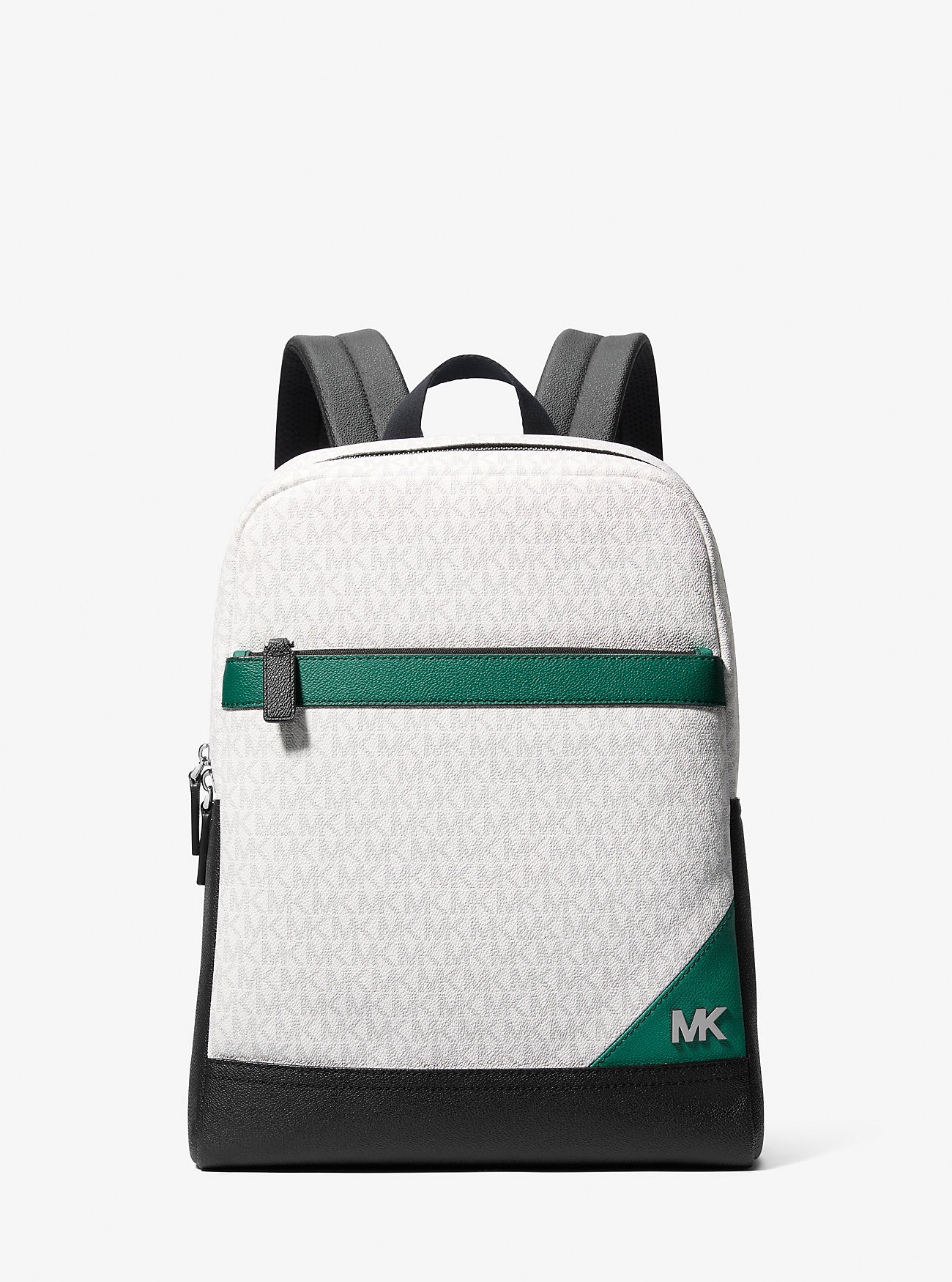 MK Rucksack Cooper Medium In Blockfarben Mit Signature-Logomuster - Grün