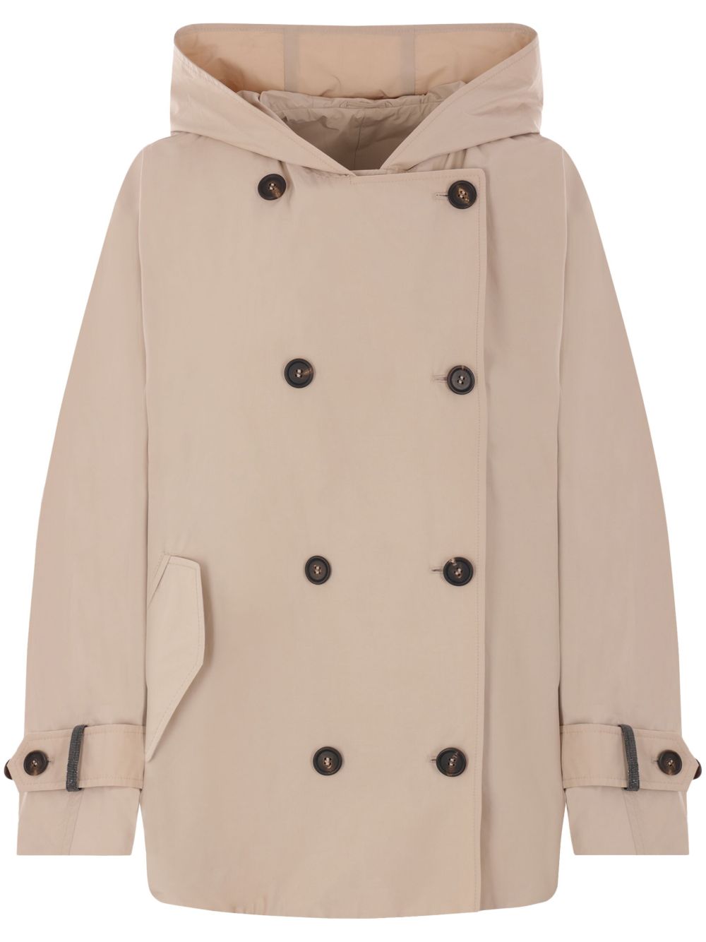 Beige Doppelreiher Trenchcoat Von Brunello Cucinelli