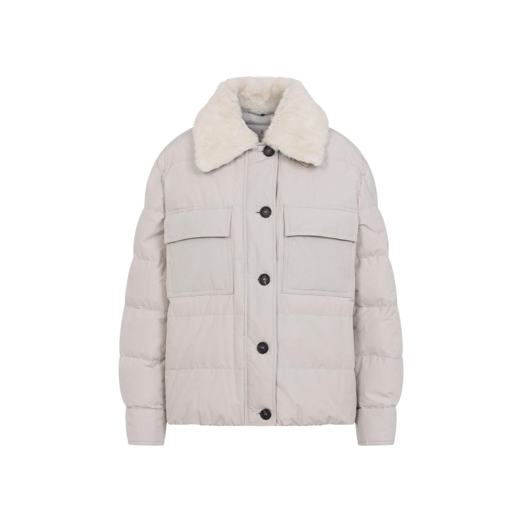Brunello Cucinelli Graue Federdaunenjacke