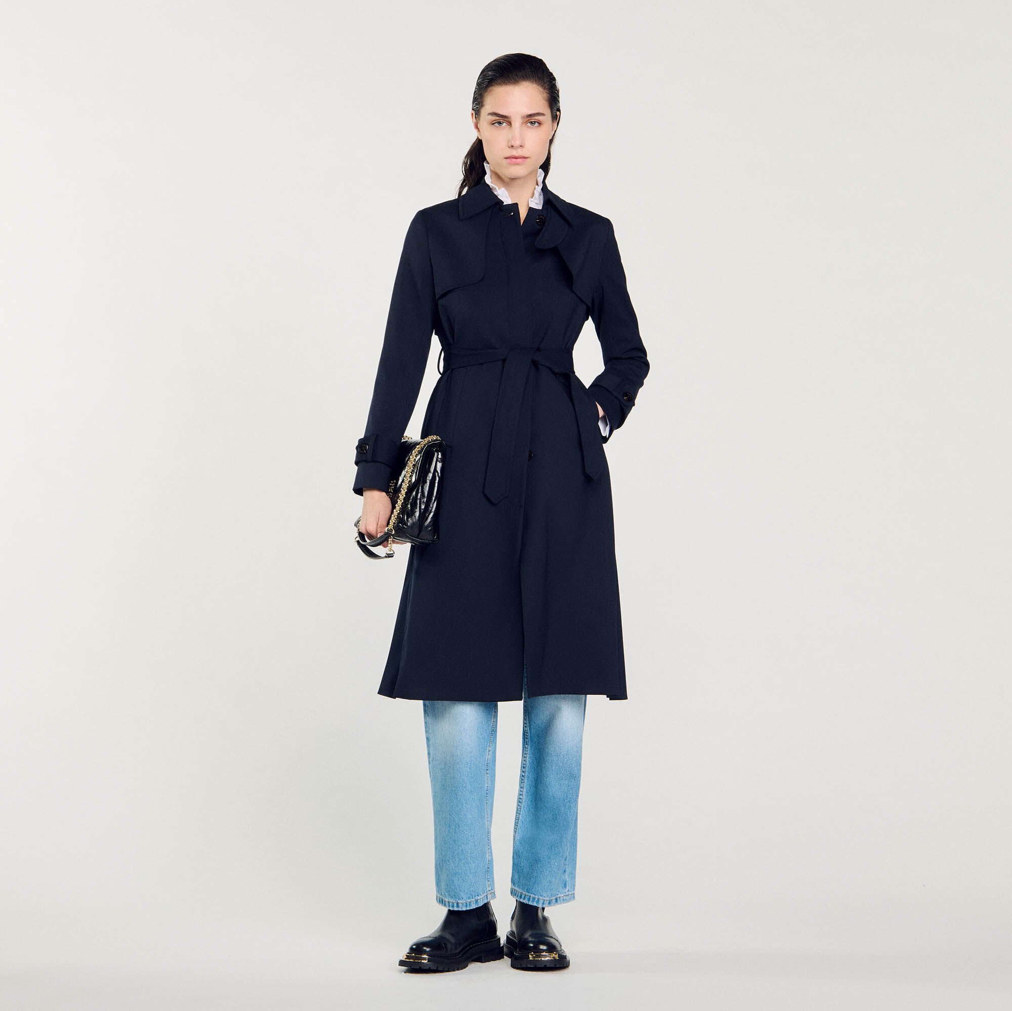 Trenchcoat mit Plissierungen