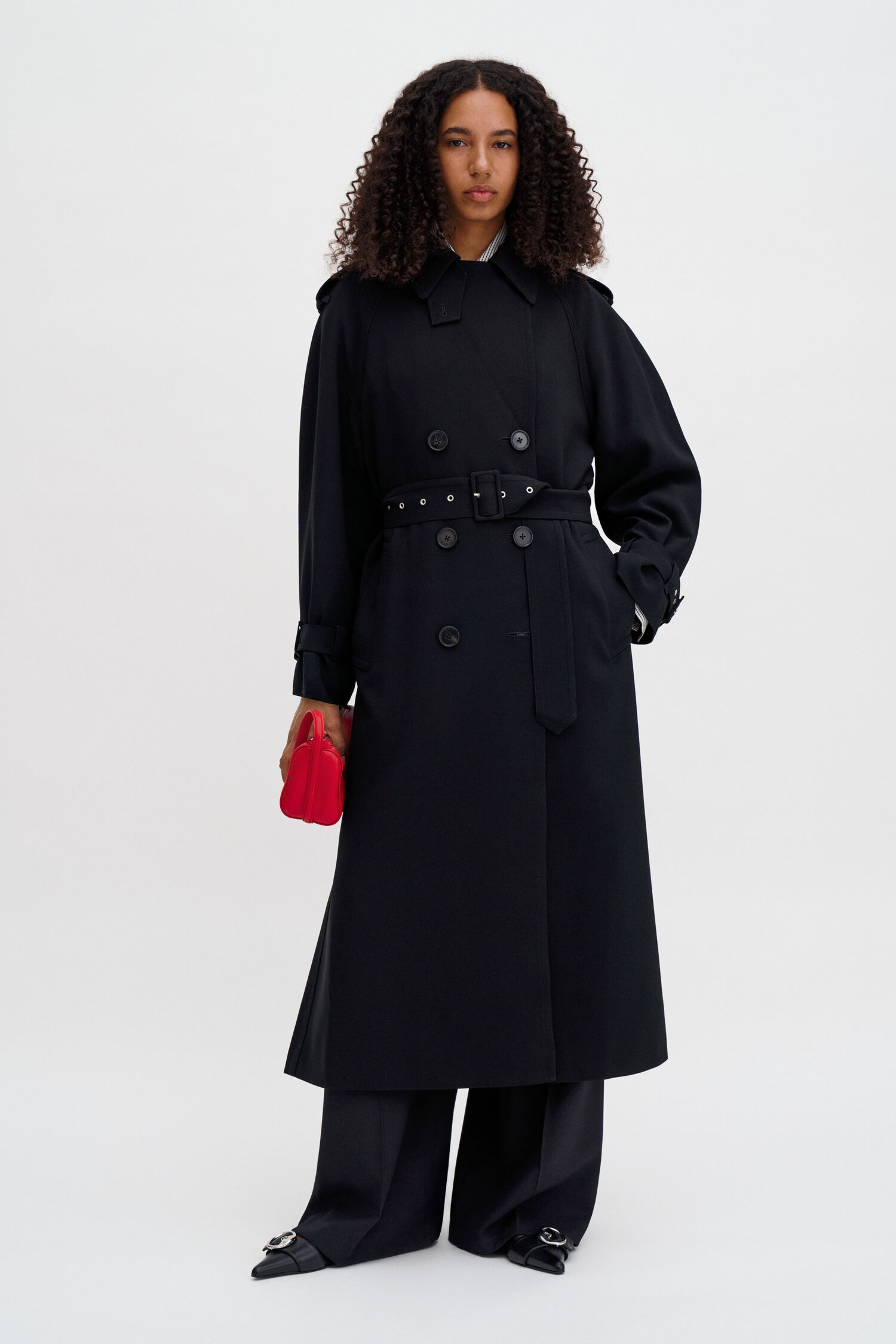 Draped Trench Coat