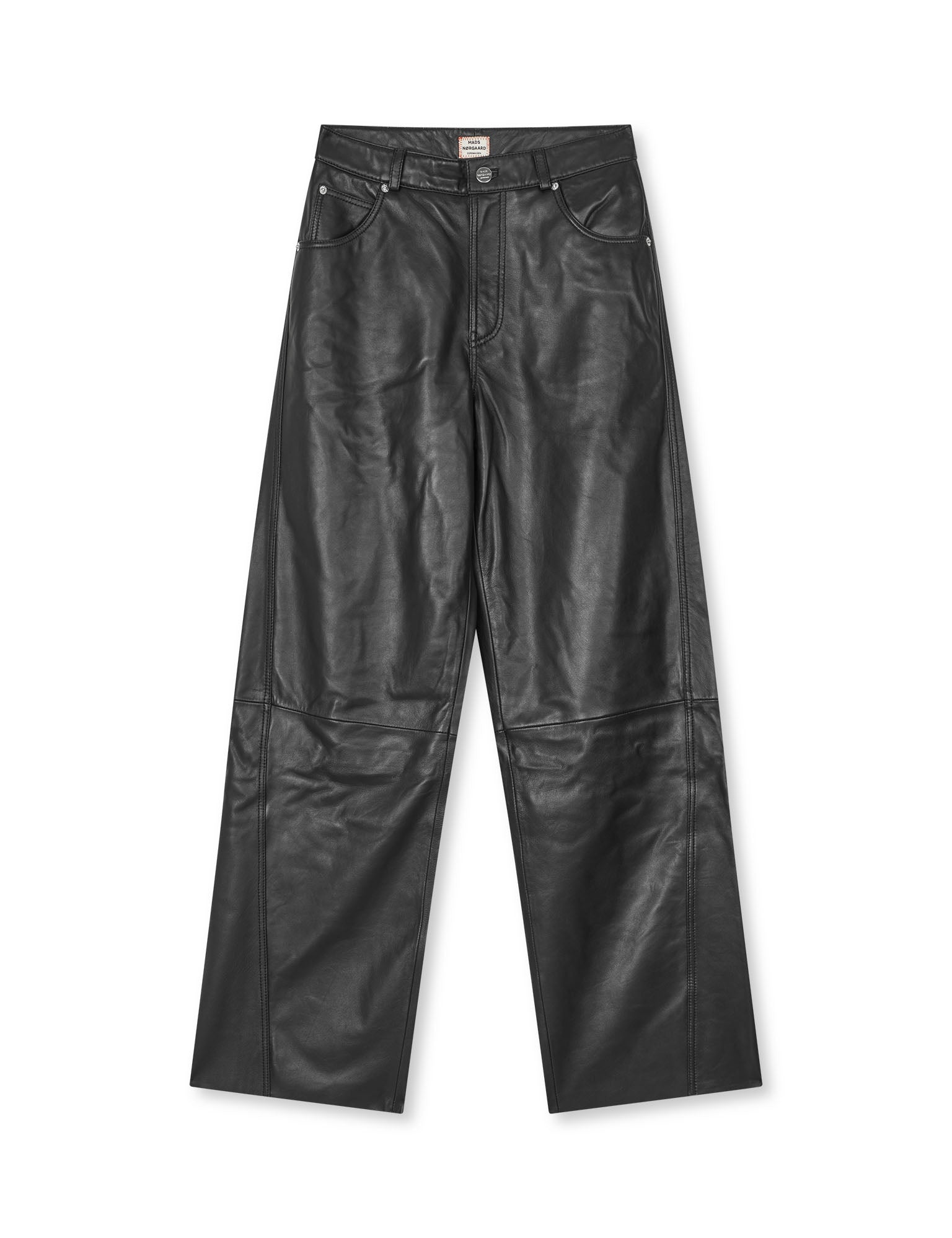 Shiny Leather Christel Pants, Black