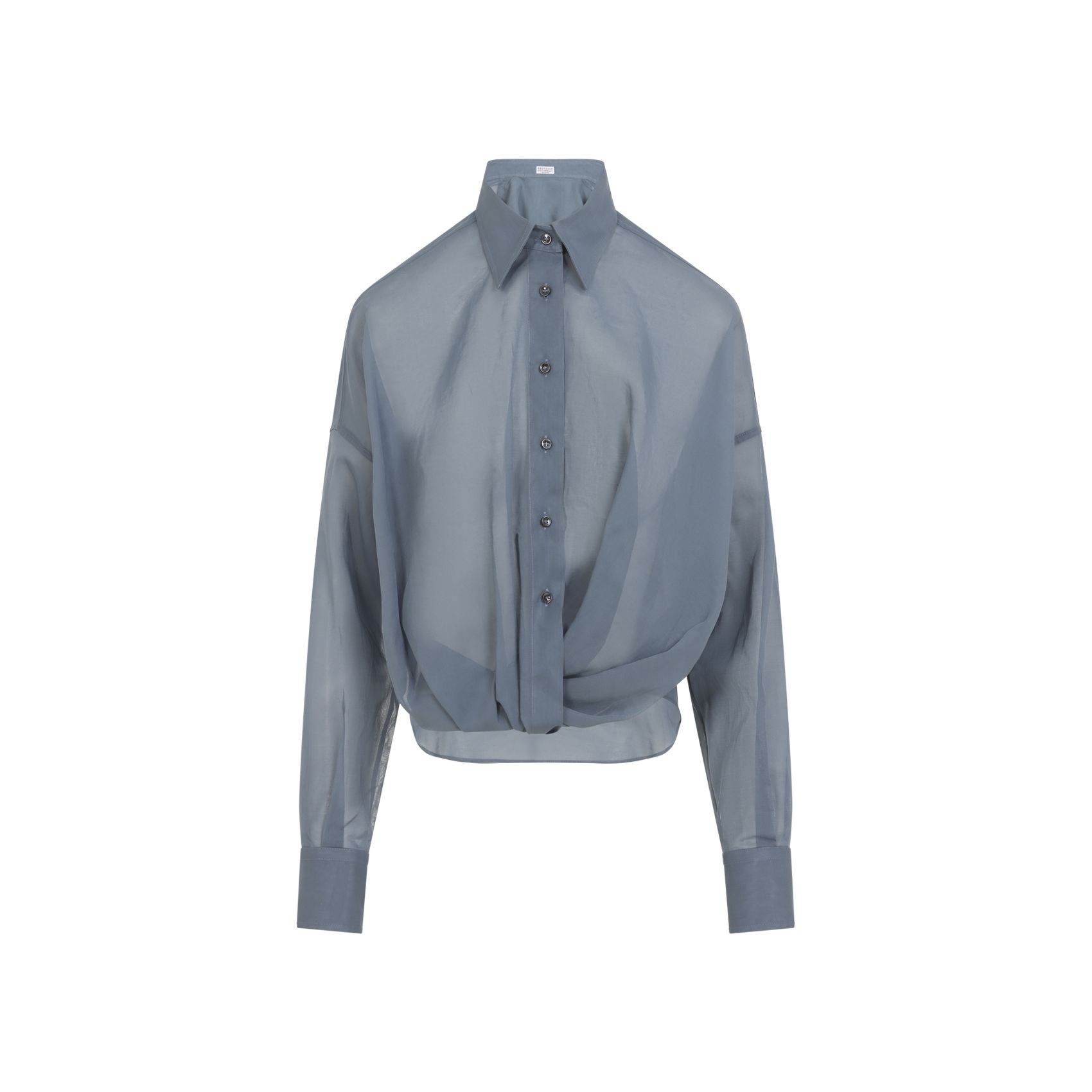 Brunello Cucinelli Blaue Baumwollbluse Für Damen