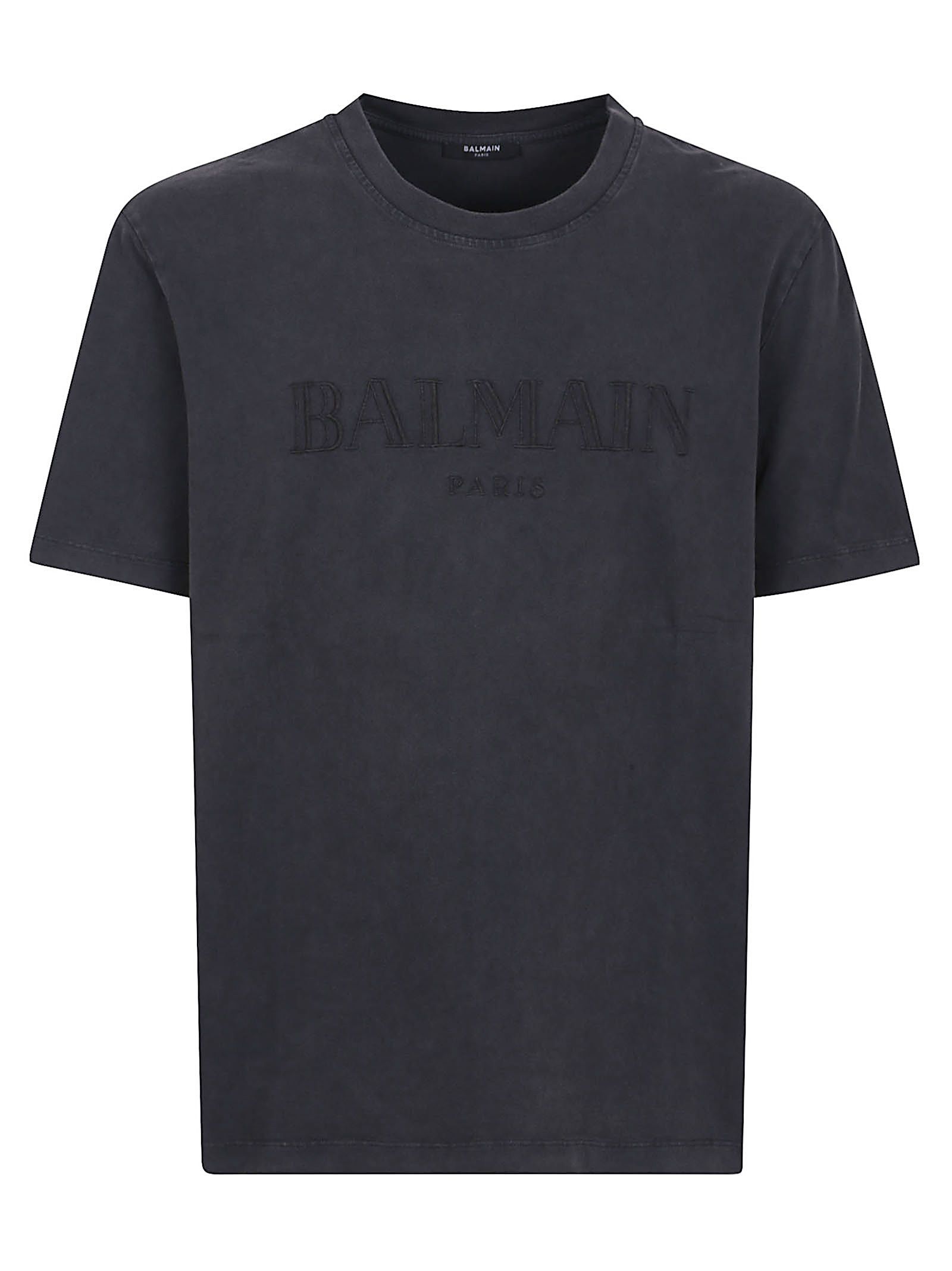 Balmain Graues T-shirt Aus Bio-baumwolle Für Herren